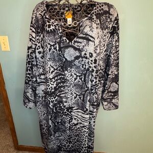 Ruby Rd. Snake Print Sweater Dress 2x